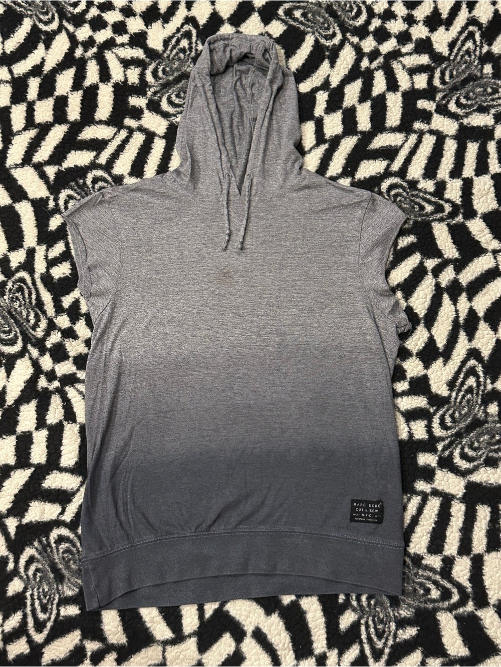 Marc Ecko Ombre Gray Sleeveless Hoodie